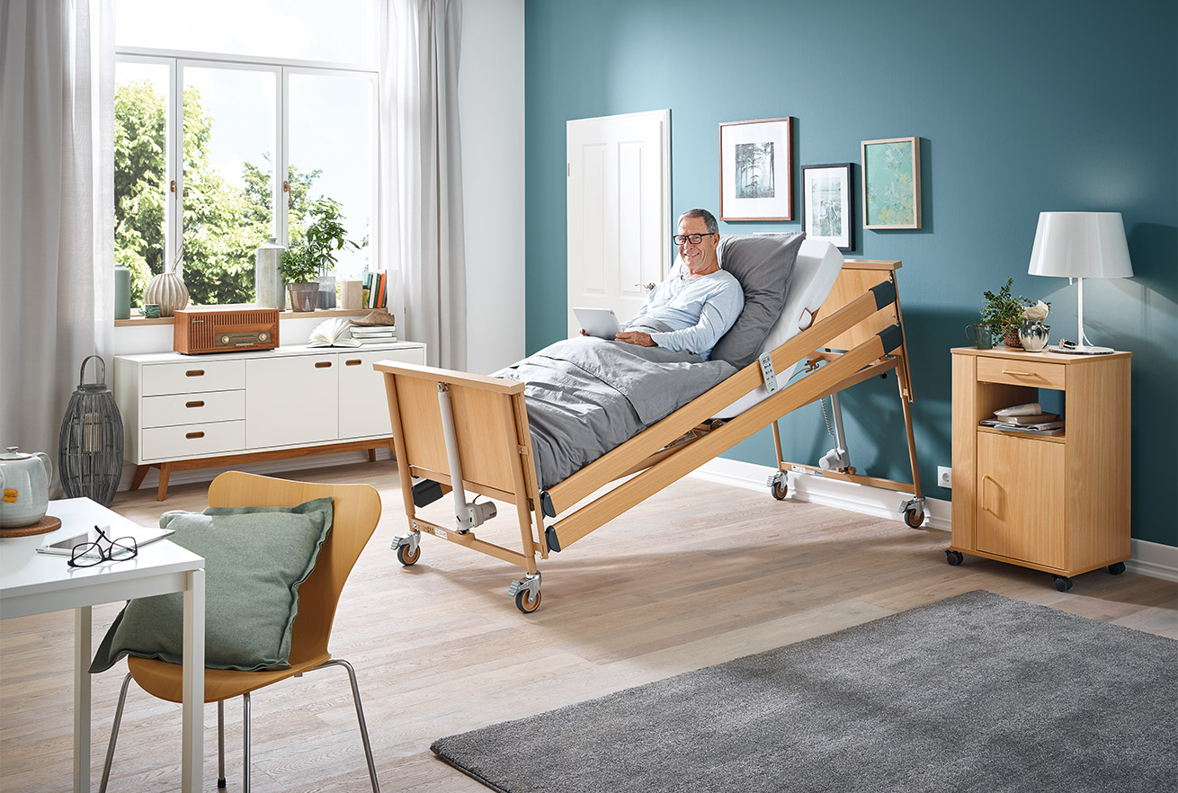 Pflegebett in haeuslicher Umgebung